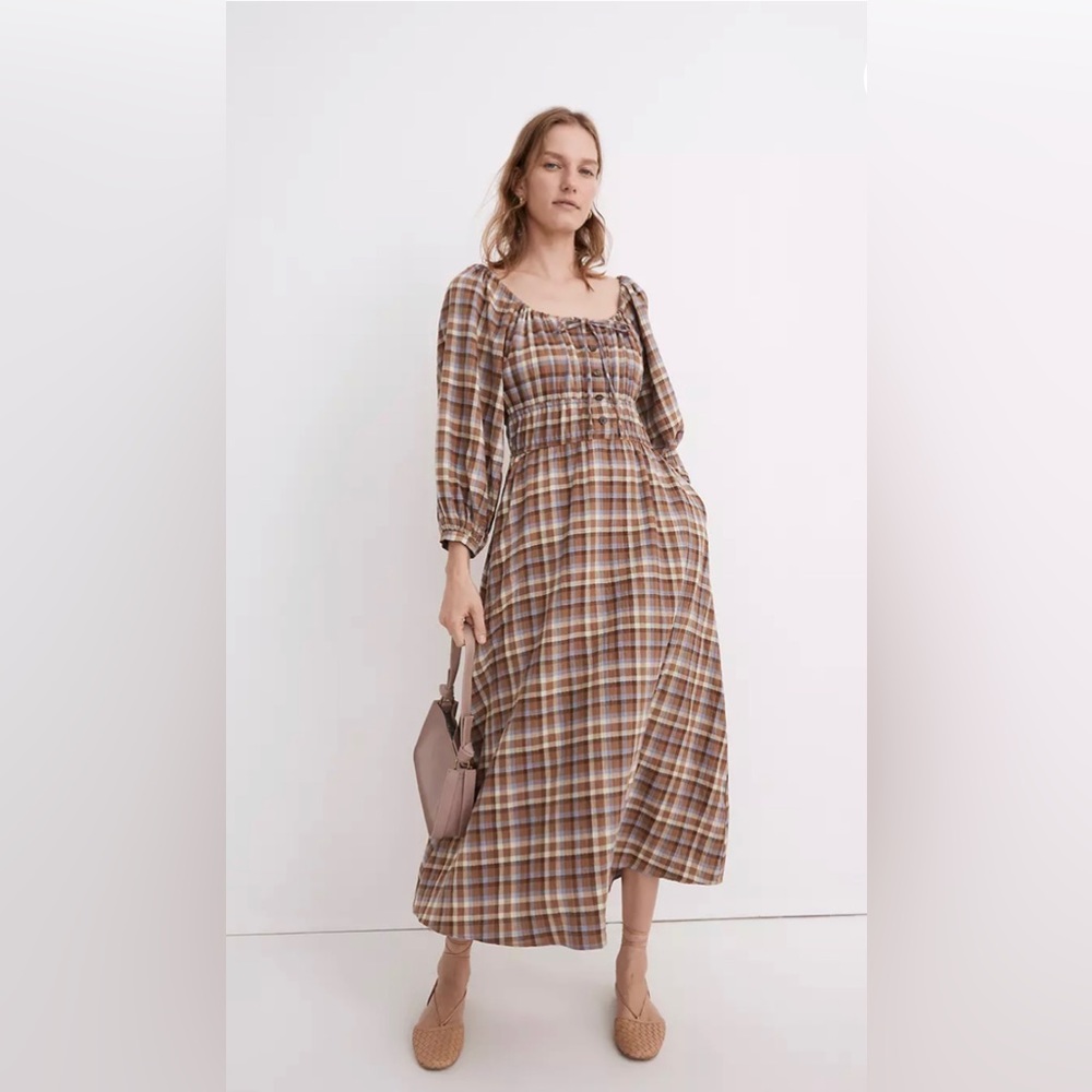 Madewell Gauze Sophia Midi Dress Forage
